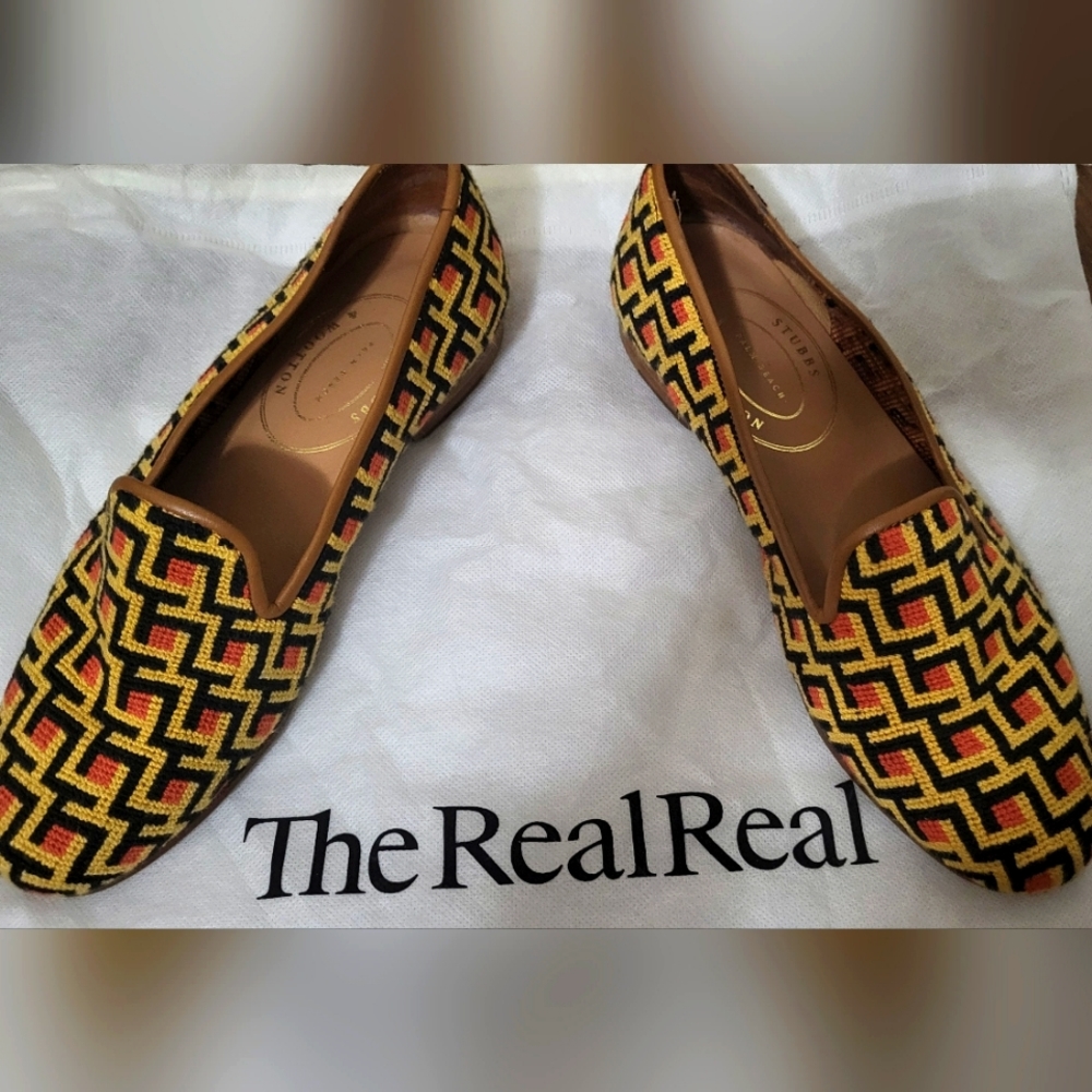 Stubb & Wooton yellow Flats genuine leather size 8 new without tags